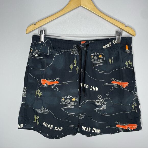WESC Zack Roadtrip Swim Trunks In Dead End Night 5" Men's Large Preppy - Picture 3 of 10